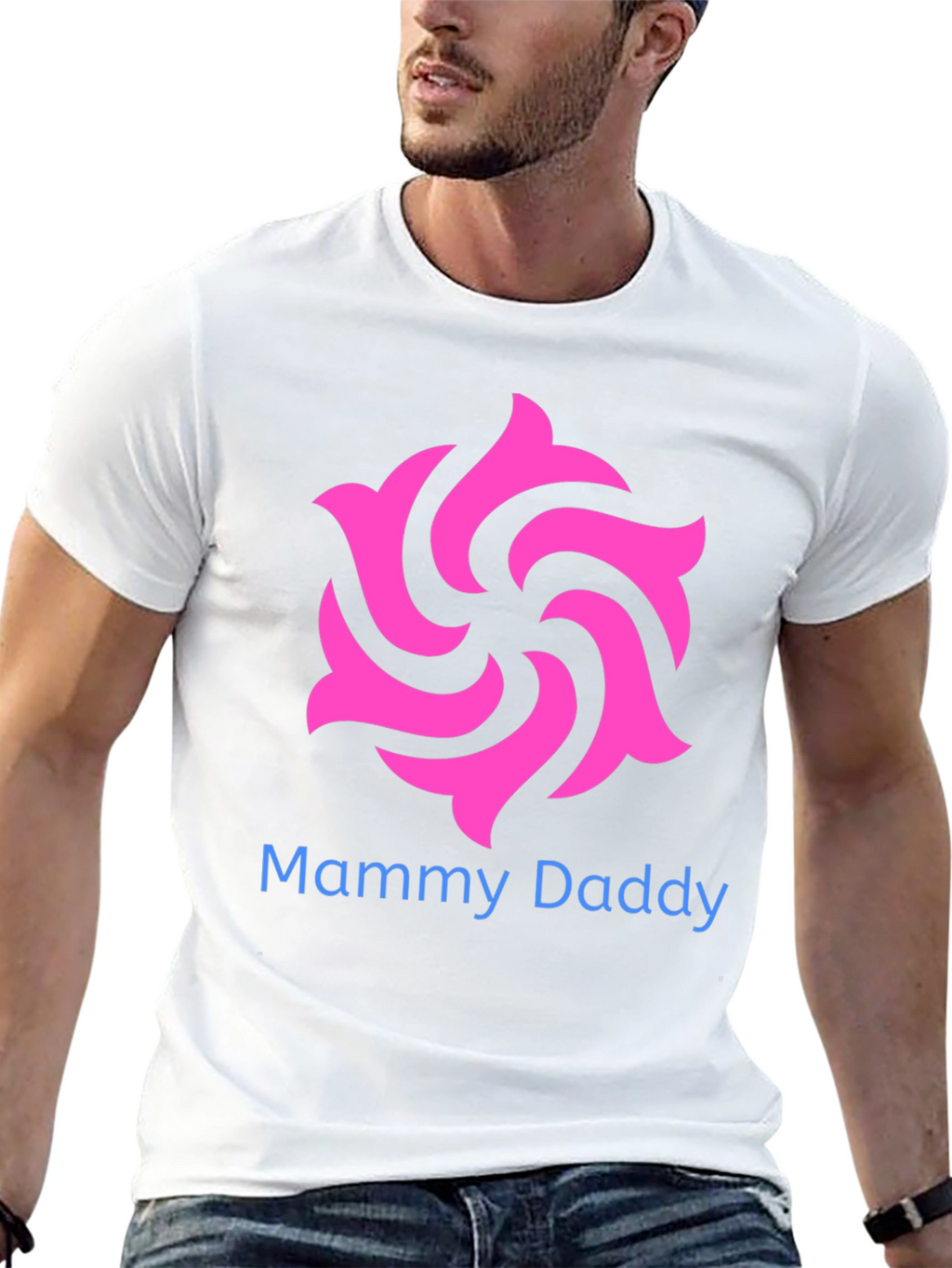 Mammy Daddy Graphic Tee -  Cool Design Black T-Shirt