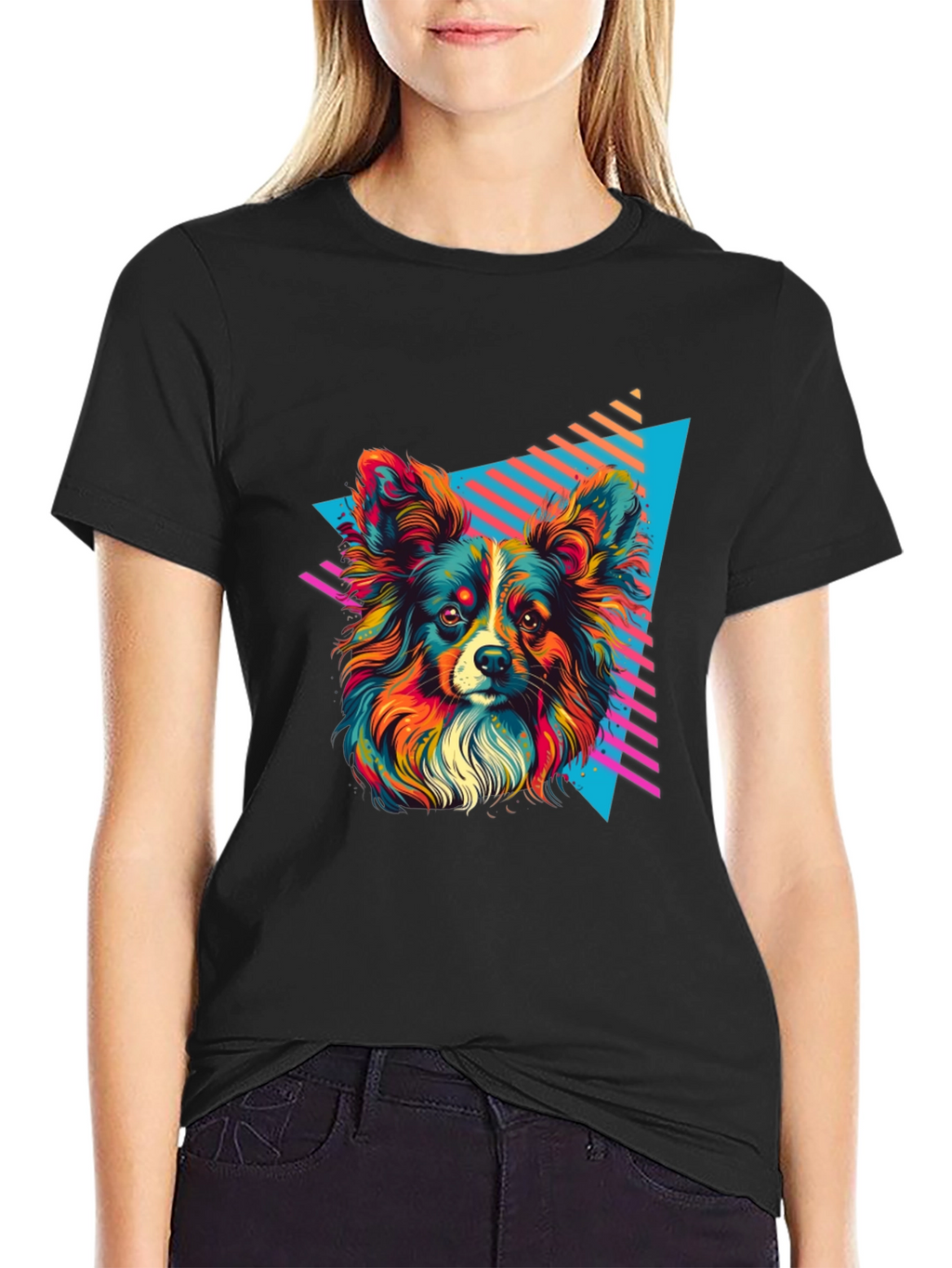 Retro Dog Graphic Tee - Vivid 80s Style