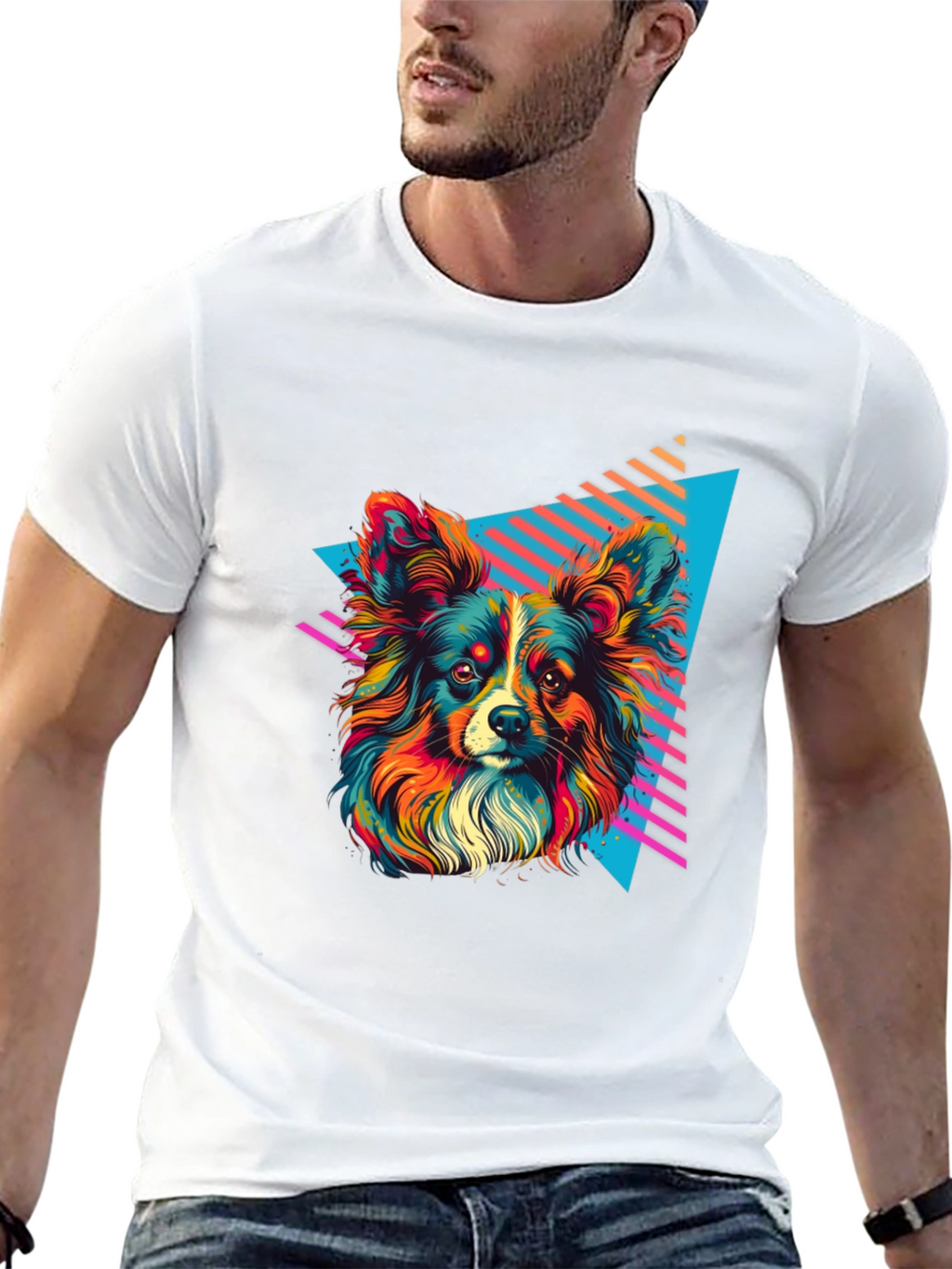 Retro Dog Graphic Tee - Vivid 80s Style