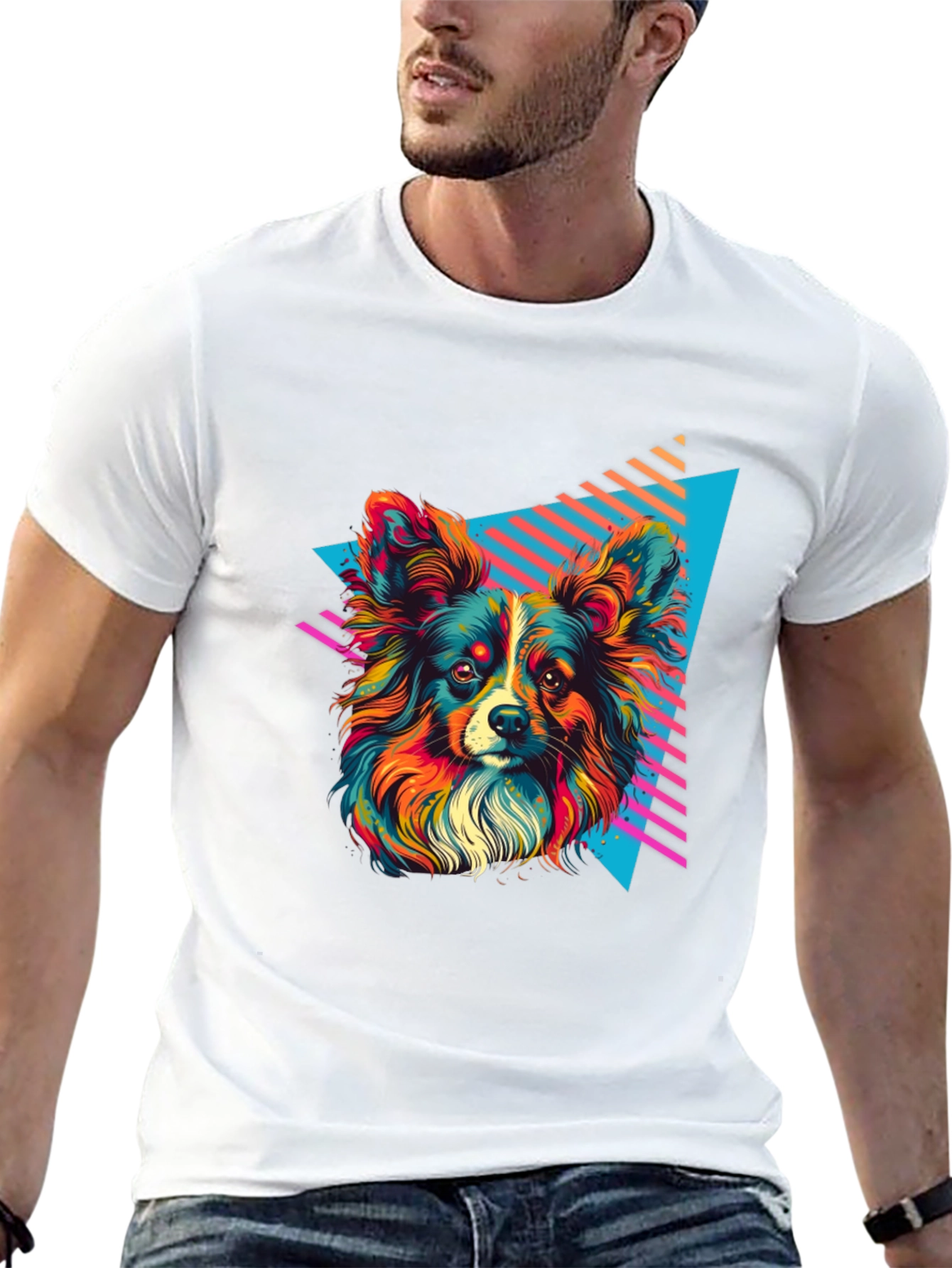 Retro Dog Graphic Tee - Vivid 80s Style
