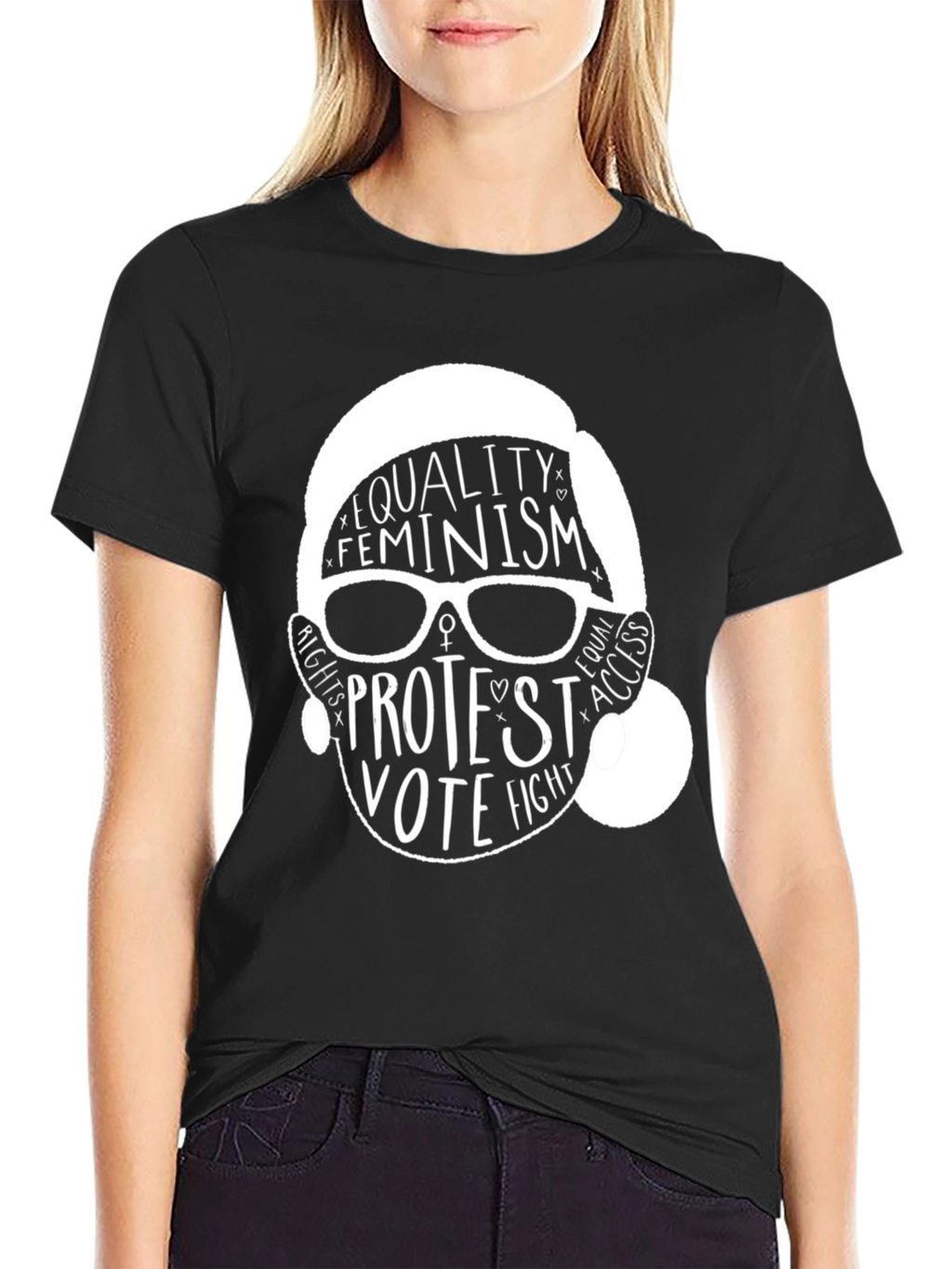 Equality Feminism RBG Graphic Tee - Black