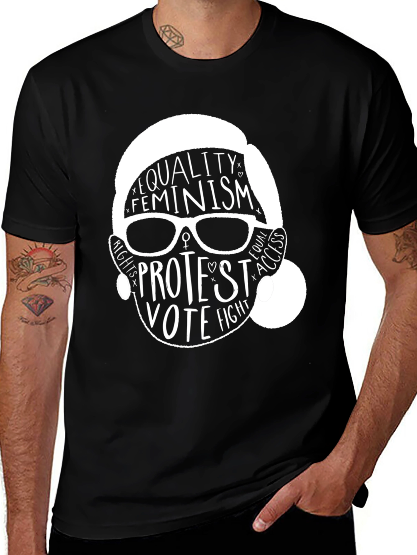 Equality Feminism RBG Graphic Tee - Black