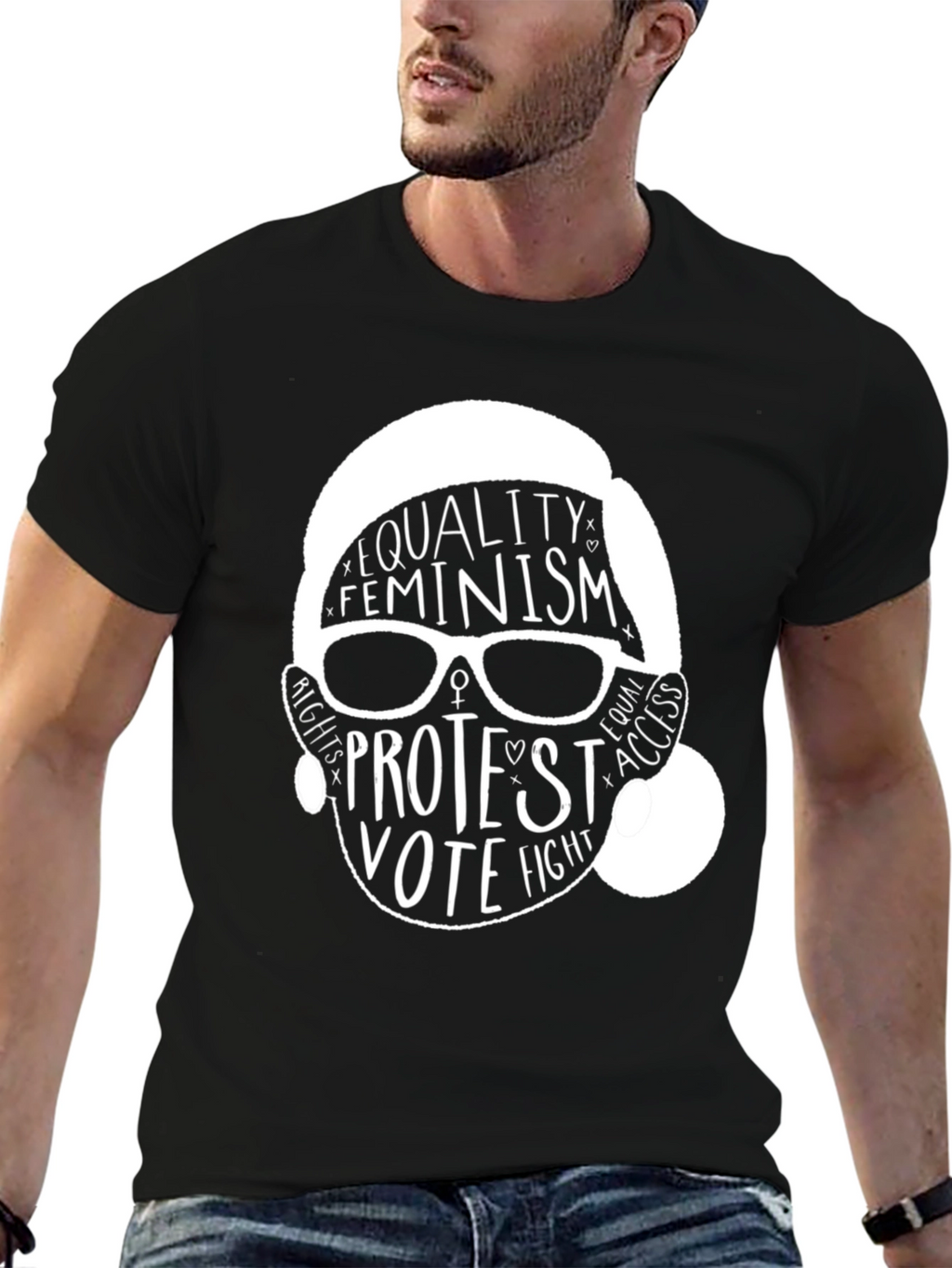 Equality Feminism RBG Graphic Tee - Black