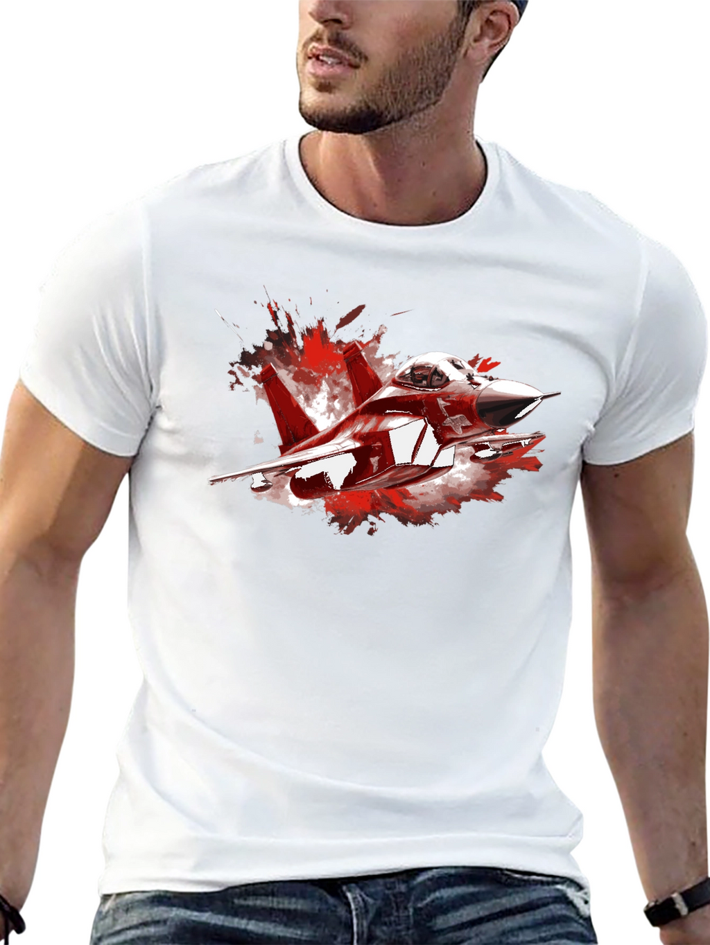 Jet Fighter Graphic Tee - Cool Aviation T-Shirt