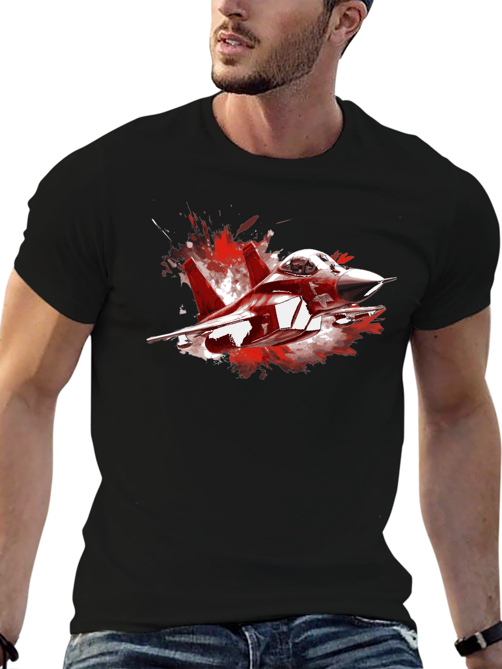 Jet Fighter Graphic Tee - Cool Aviation T-Shirt