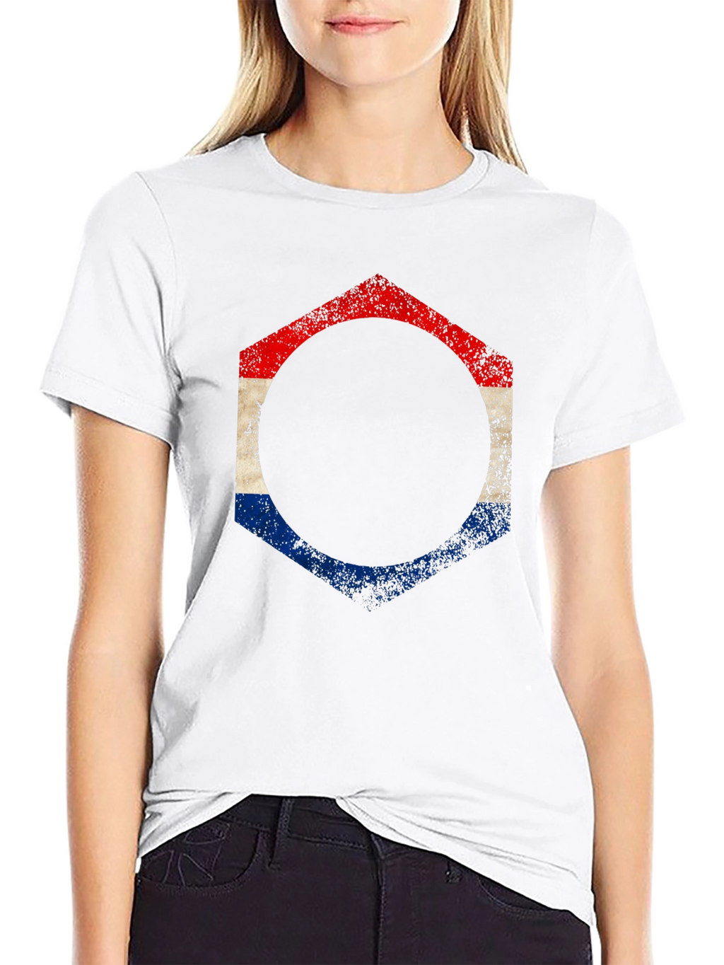 Distressed Dutch Flag Hexagon T-Shirt