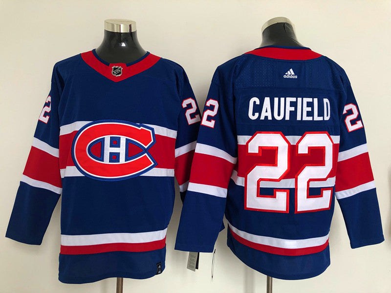 Men's Montreal Canadiens Cole Caufield #22 Blue Player Game Jerseys