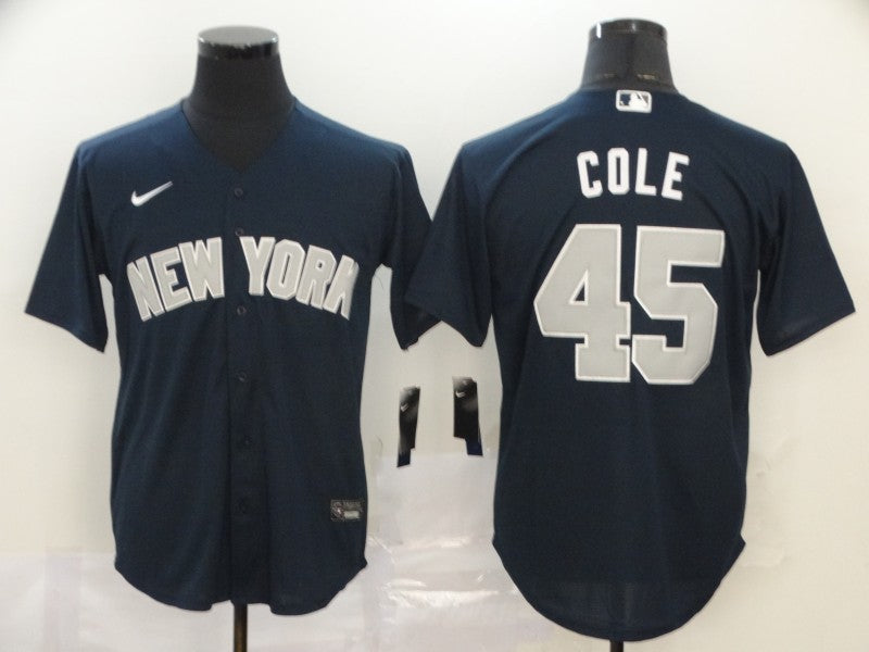 Men's New York Yankees Gerrit Cole #45 Navy Replica Baseball Jerseys