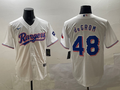 Men's Texas Rangers Jacob deGrom #48 White Limited Player Jerseys