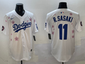 Men's Los Angeles Dodgers Roki Sasaki #11 White Alternate Replica Player Jerseys