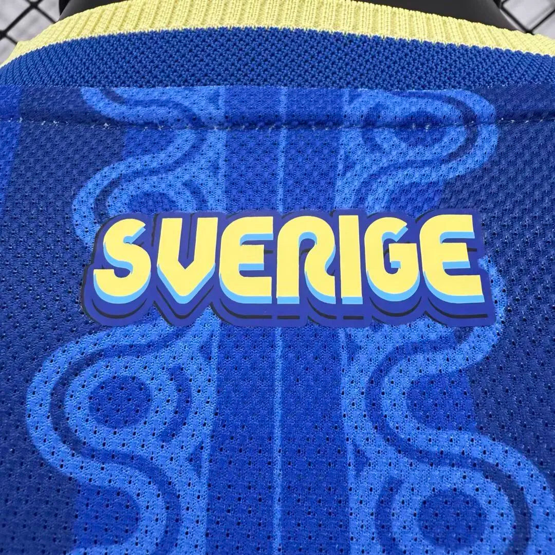 2026/27 Sweden Away Blue Player Version Soccer Jersey Detail 3