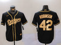 Men's Los Angeles Dodgers Jackie Robinson #42 Black Replica Player Jerseys
