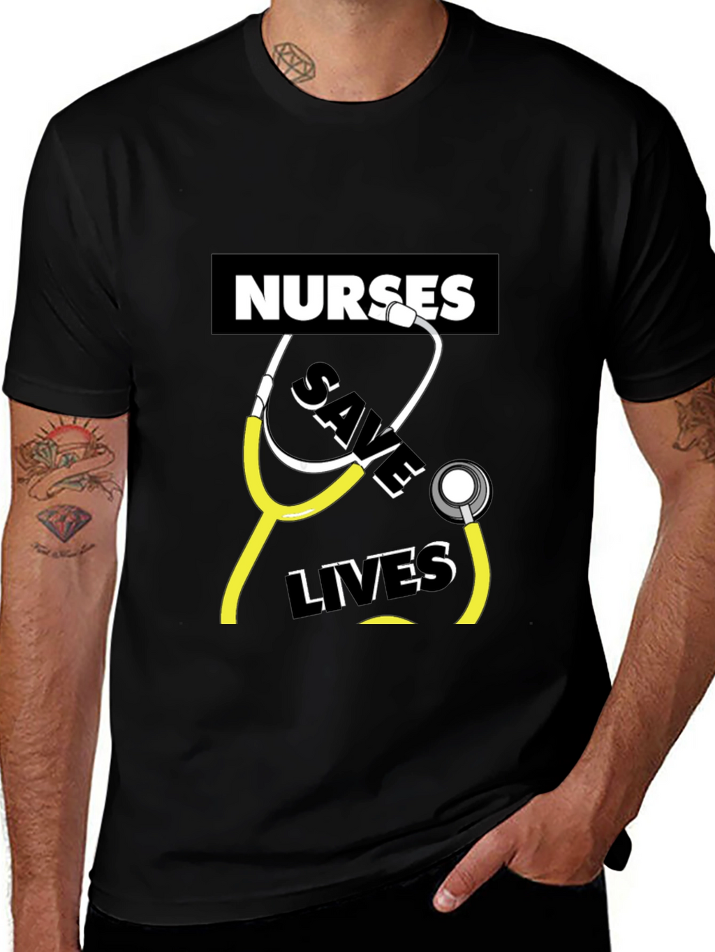 Nurses Save Lives T-Shirt - Black