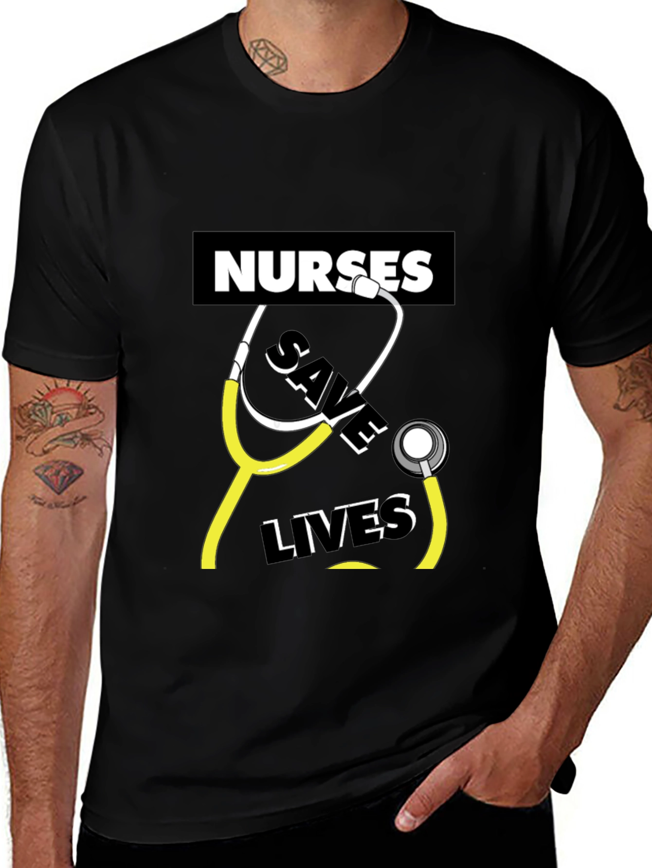Nurses Save Lives T-Shirt - Black