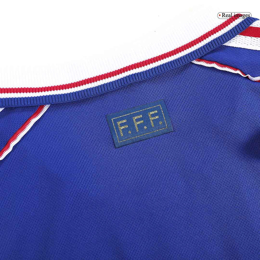 France ZIDANE #10 Home Soccer Jersey Retro 1998 Image 6