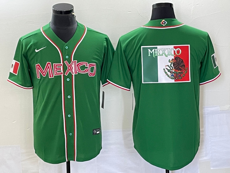 Men's 2023 World Baseball Classic Mexico Green Jerseys