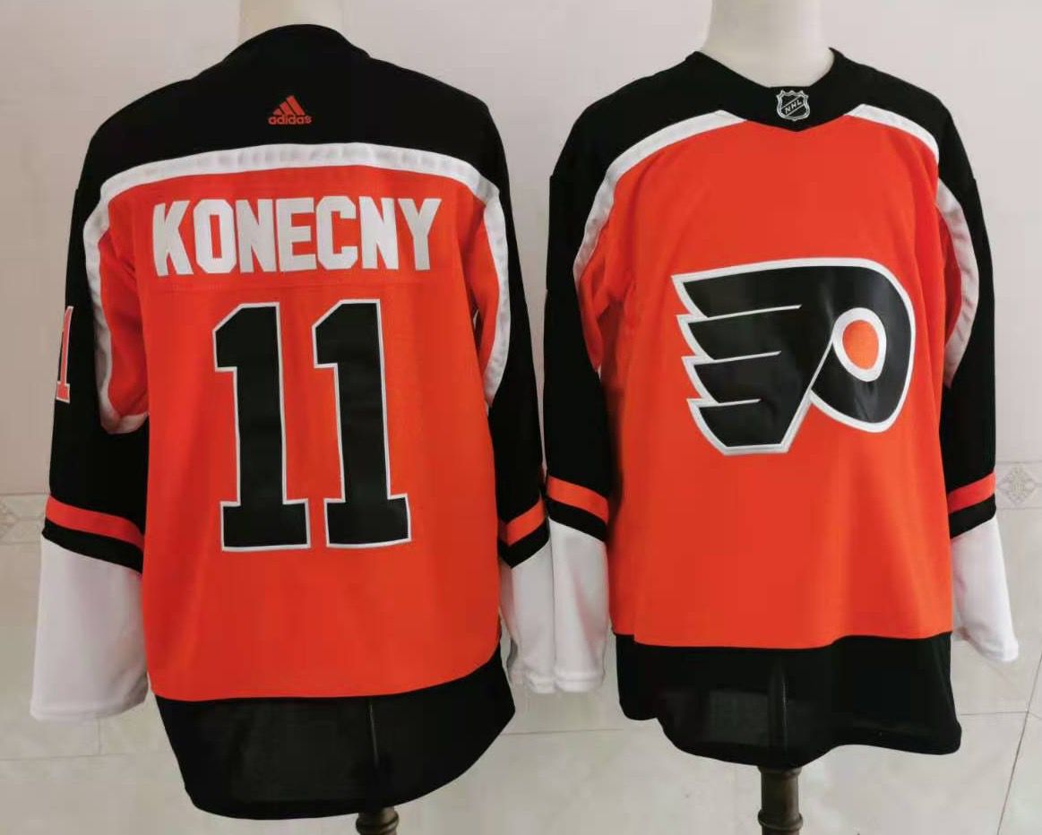 Men's Philadelphia Flyers Travis Konecny #11 Orange Player Game Jerseys