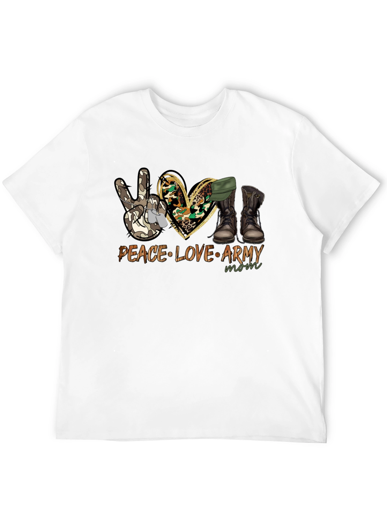Peace Love Army Mom T-Shirt