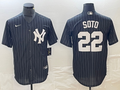 Men's New York Yankees Juan Soto #22 Black Replica Player Jerseys