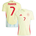 MORATA #7 Spain 1:1 Quality Away Yellow Fans Jersey 2024/25 ★★ Front
