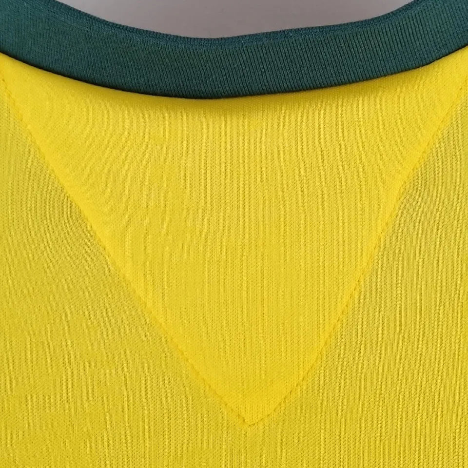 1970 Brazil Home Yellow Retro Soccer Jersey Detail 2