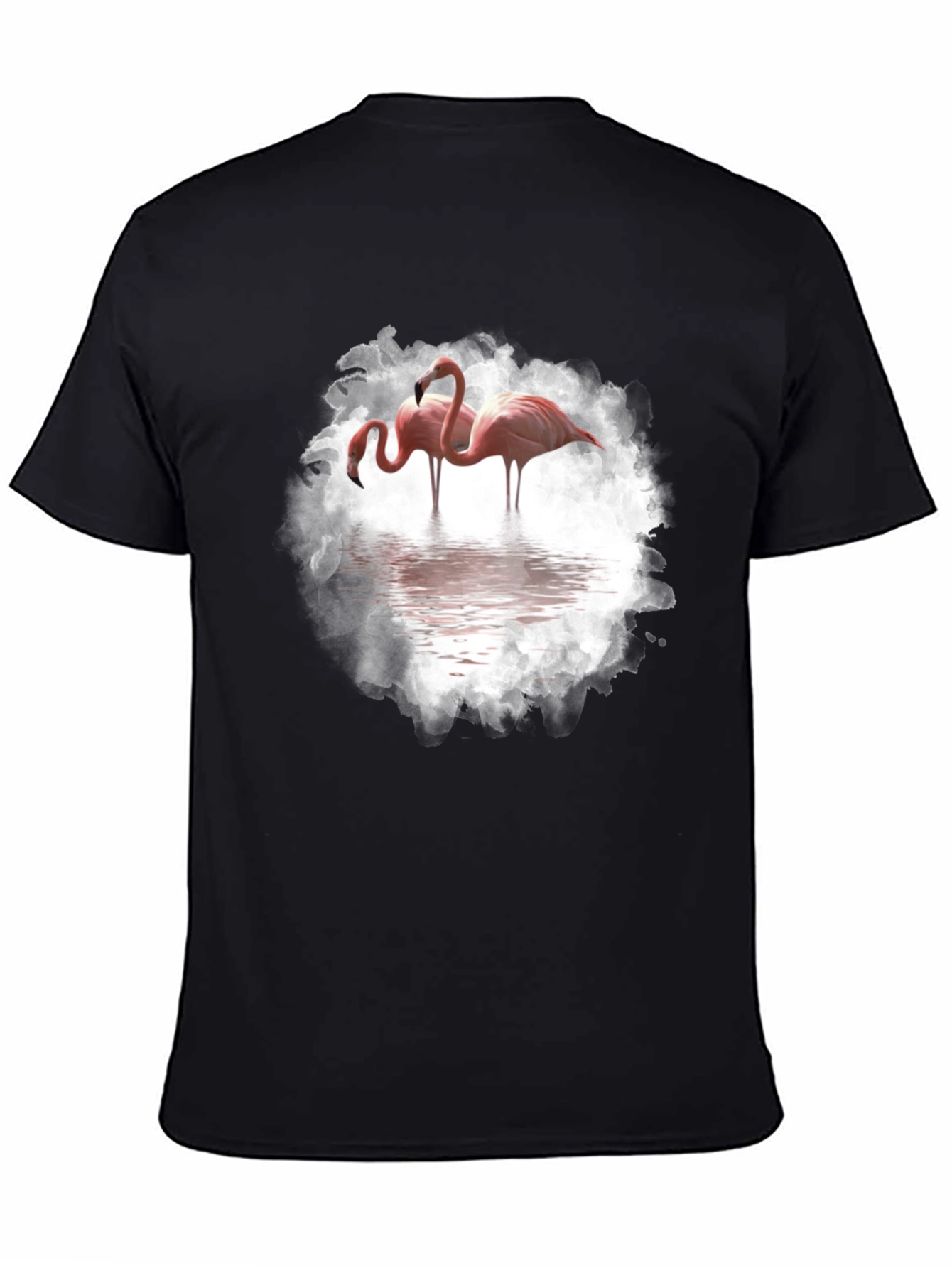 Flamingo Graphic Print Black T-Shirt