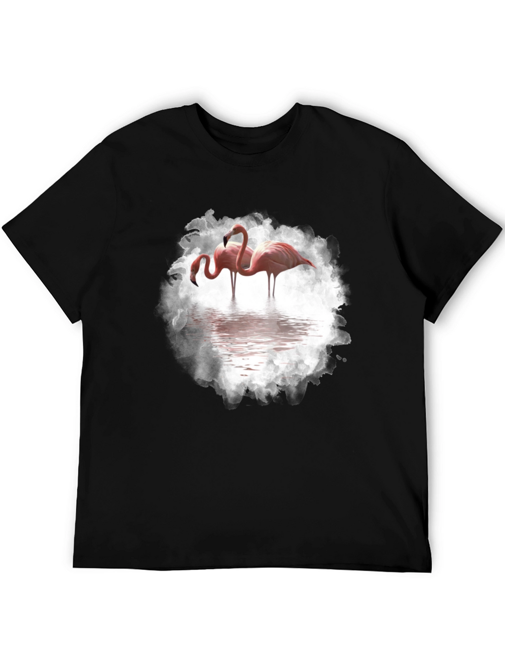 Flamingo Graphic Print Black T-Shirt