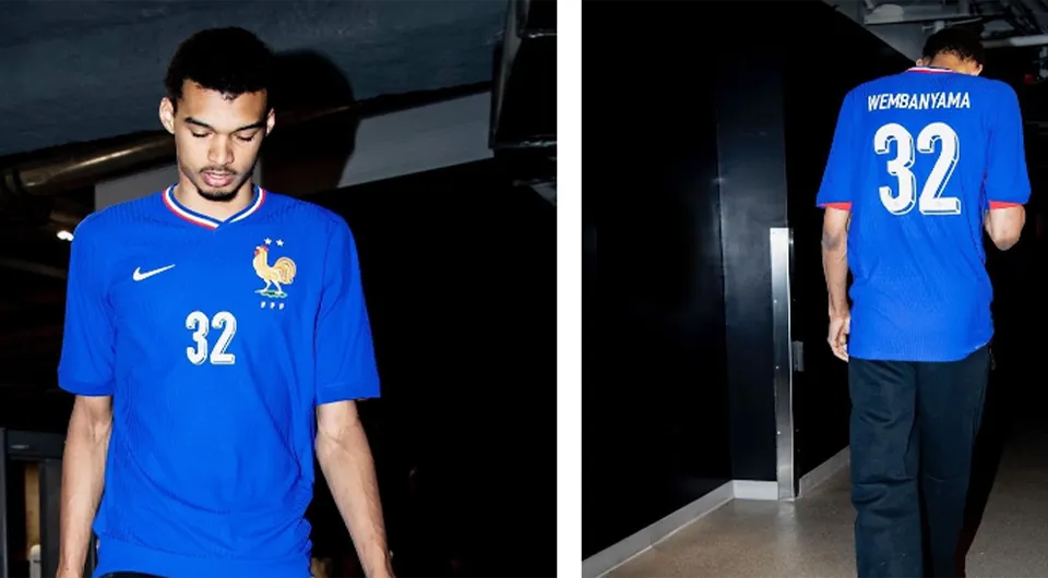 2024//25 France Home Blue Player Version Long Sleeve Jersey Detail 1