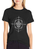 Geometric Compass Black Graphic Tee