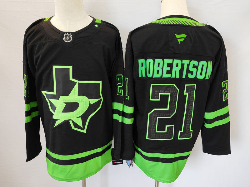 Men's Dallas Stars Jason Robertson #21 Black Player Game Jerseys
