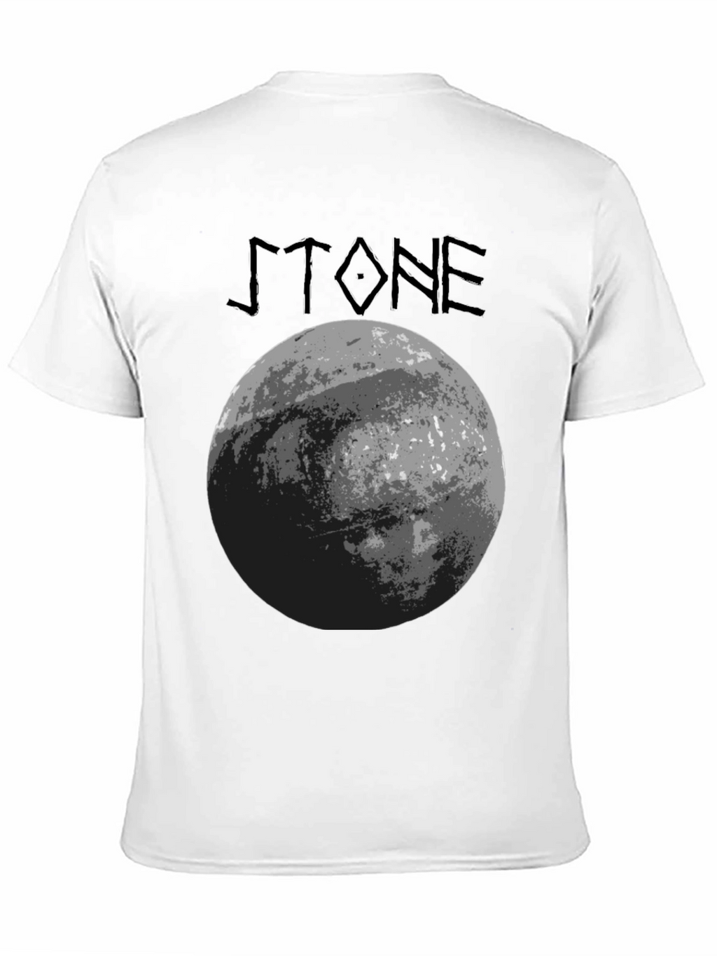 Stone Graphic T-Shirt - Black Crew Neck Tee