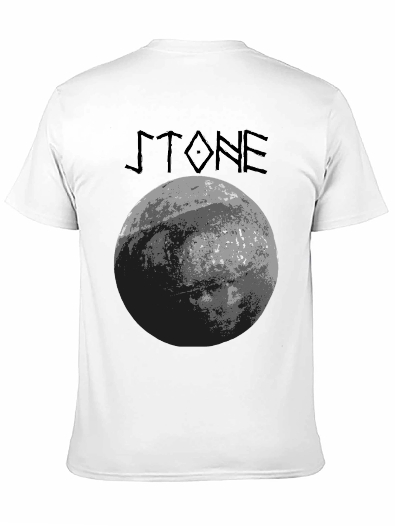 Stone Graphic T-Shirt - Black Crew Neck Tee