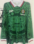 1998 Mexico Home Retro Long Sleeve Soccer Jersey Front