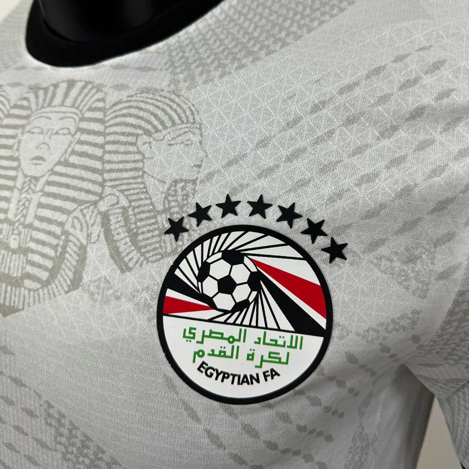 2025 Egypt Away White Player Version Soccer Jersey Detail 1