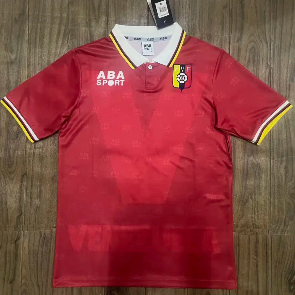 1998 Venezuela Home Red Retro Soccer Jersey Front
