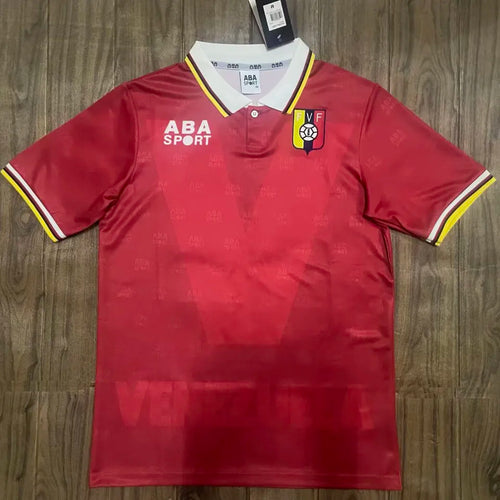 1998 Venezuela Home Red Retro Soccer Jersey Front