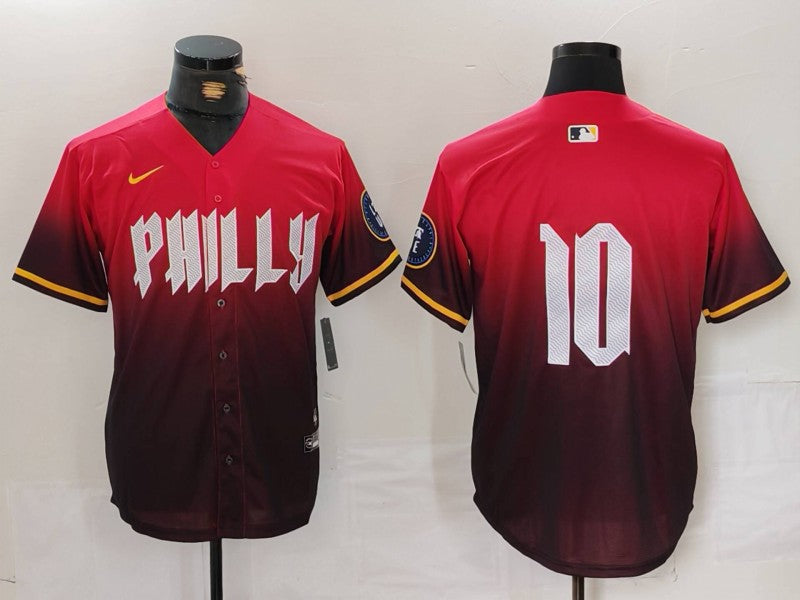 Men's Philadelphia Phillies J.T. Realmuto #10 Red 2024 City Connect Replica Player Jerseys