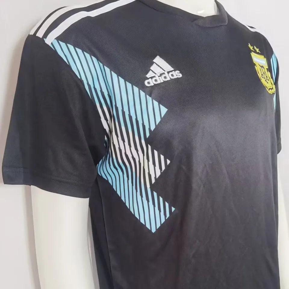 2018 Argentina Away Retro Soccer Jersey Detail 1