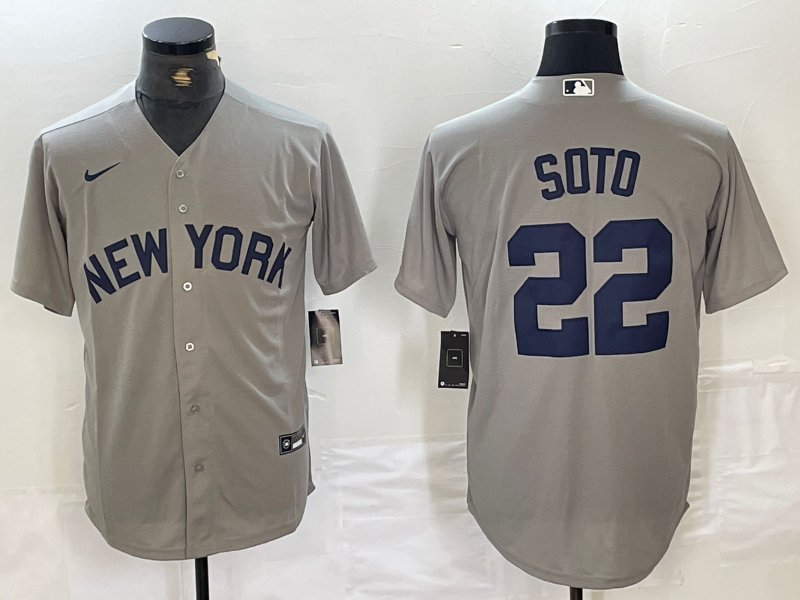 Men's New York Yankees Juan Soto #22 Gray Limited Game Jerseys