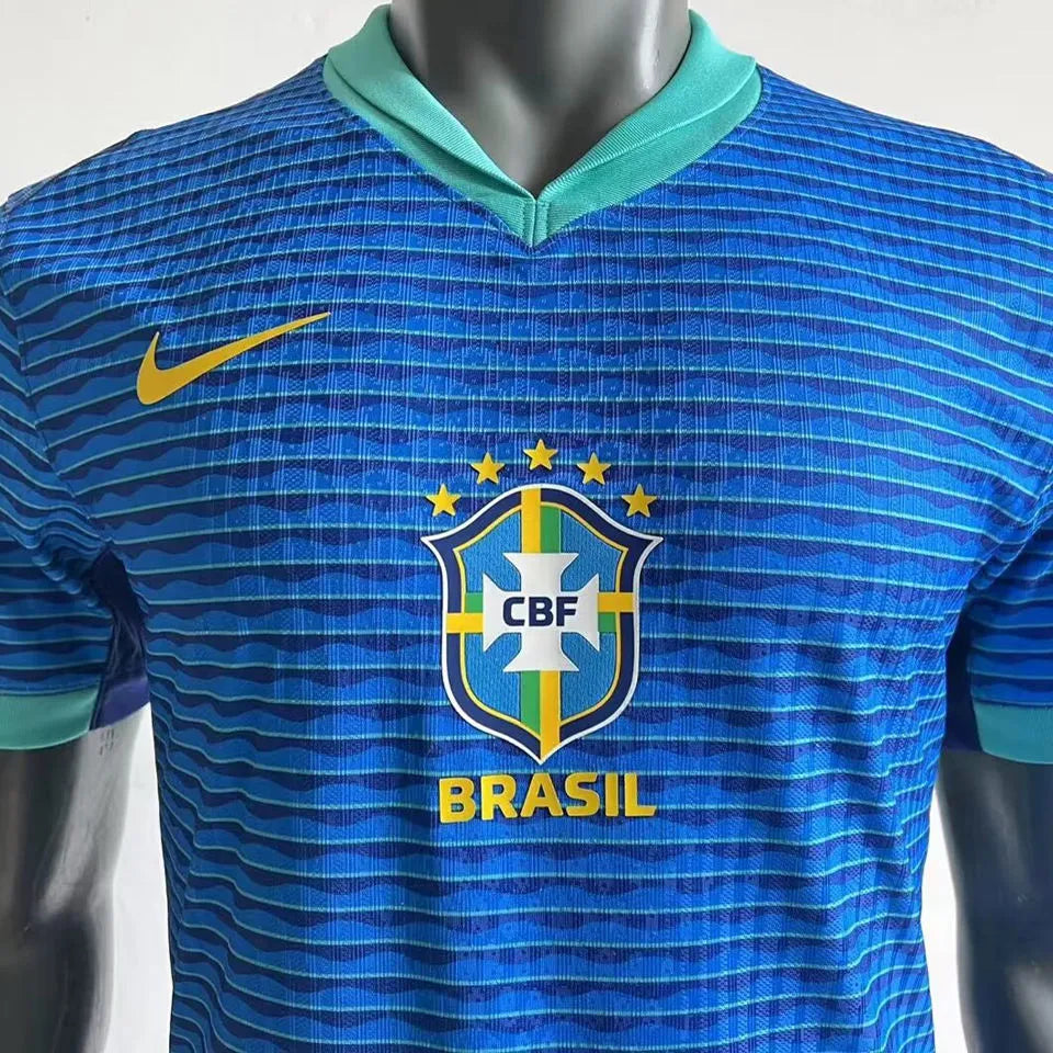 2024/25 Brazil Away Blue Player Version Jersey Detail 2