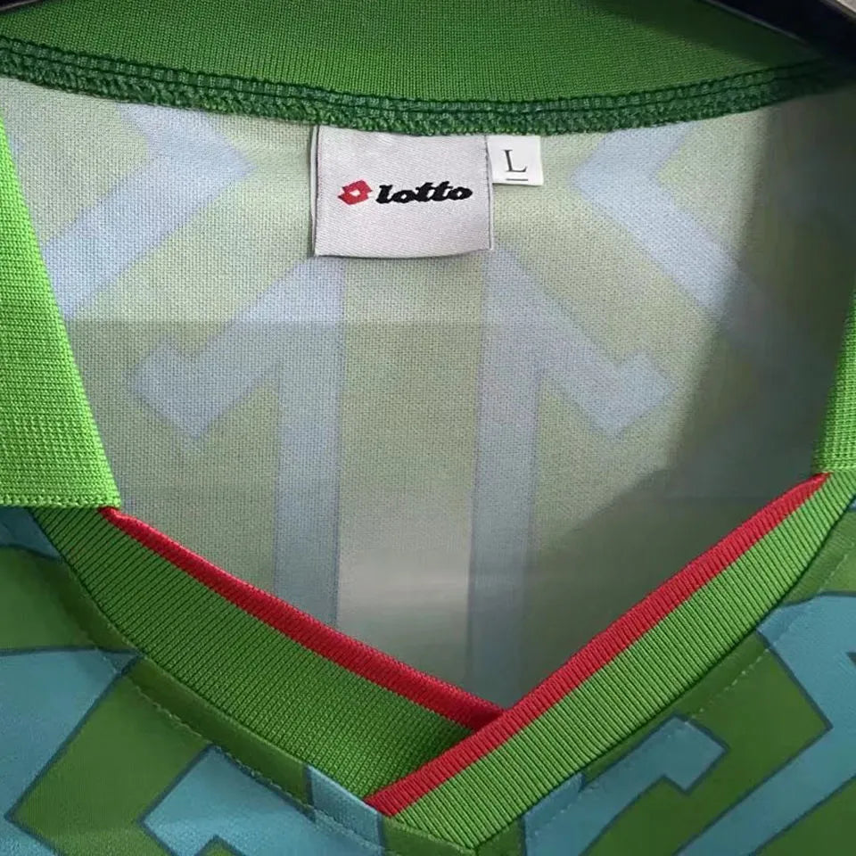 1994/95 Morocco Green Retro Soccer Jersey Detail 1