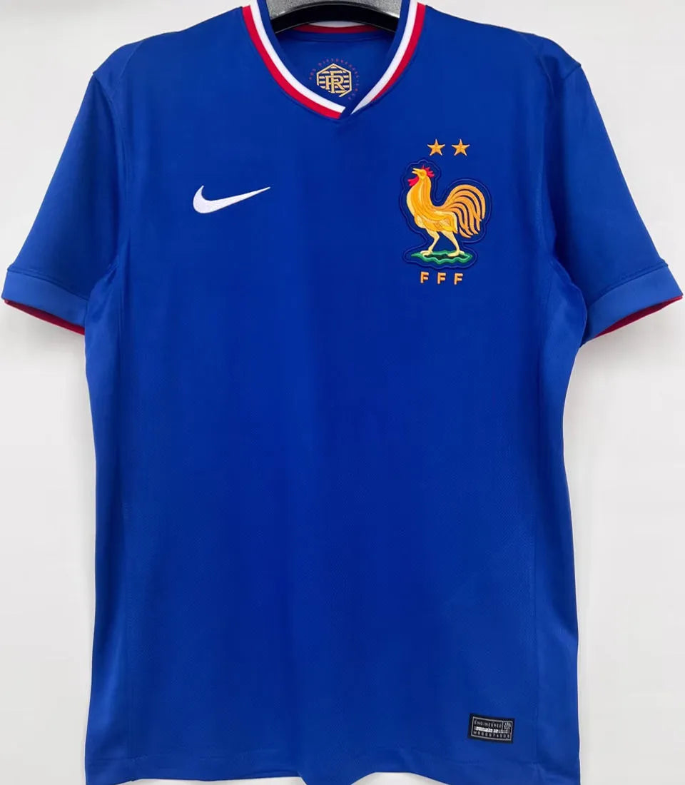 MBAPPE #10 France 1:1 Quality Home Blue Fans Jersey 2024/25 ★★ Detail 1