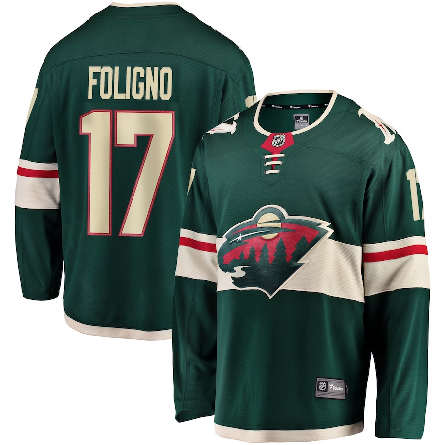 Men's Minnesota Wild Marcus Foligno #17 Green Home Breakaway Player Jerseys