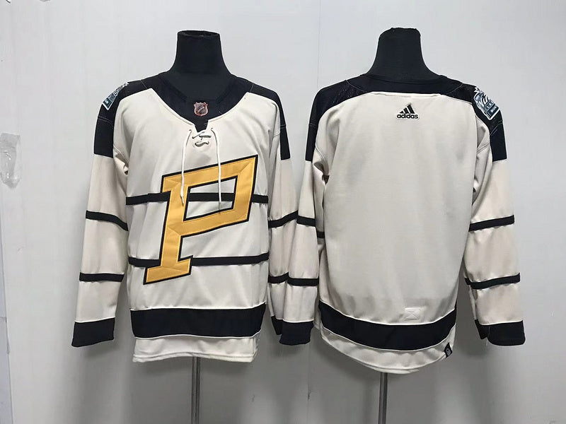 Men's Pittsburgh Penguins Cream 2023 Winter Classic Blank Jerseys