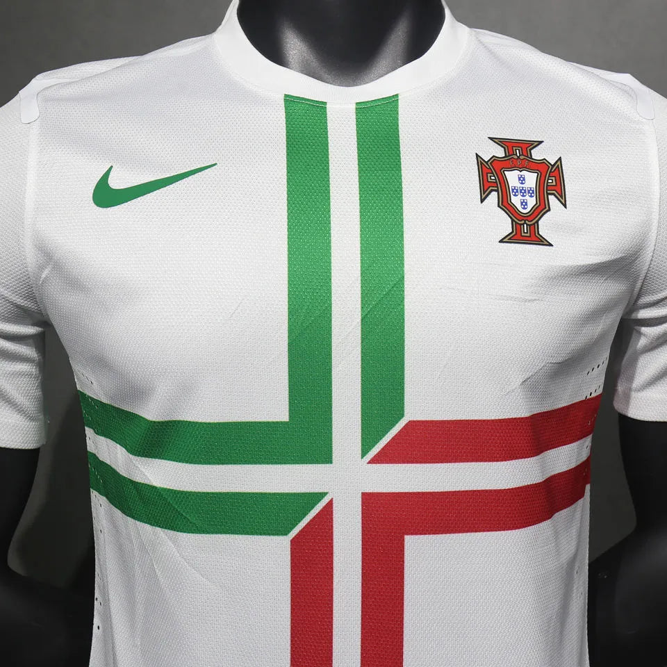 2012 Portugal Away White Retro Player Version Soccer Jersey Detail 3