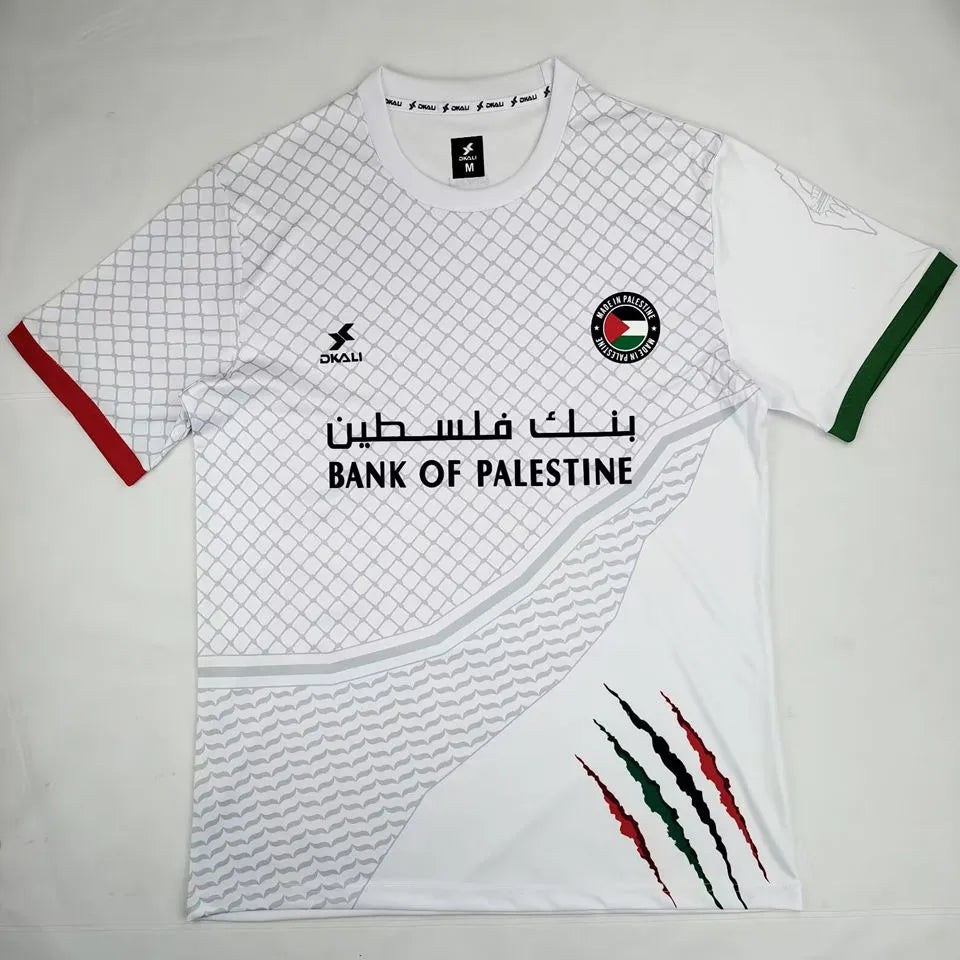 2025 Palestine White Fans Soccer Jersey 白花 Front