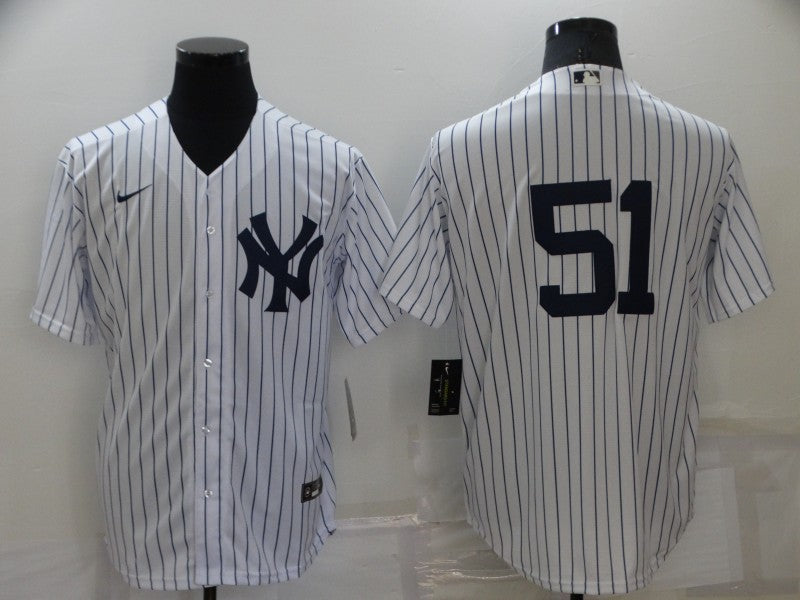 Men's New York Yankees Bernie Williams #51 White Replica Player Name Jerseys