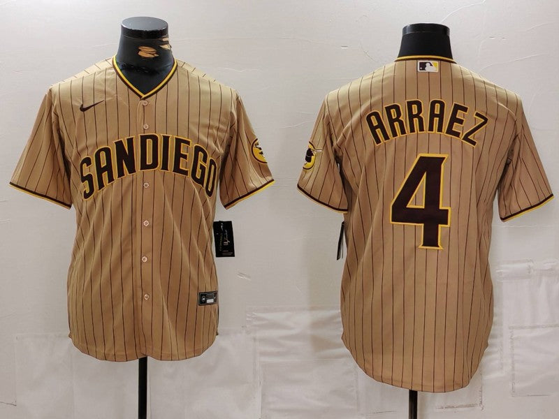 Men's San Diego Padres Luis Arraez #4 Tan Limited Player Jerseys