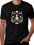 Meditative Lotus Graphic Tee - Yoga Zen Vibe