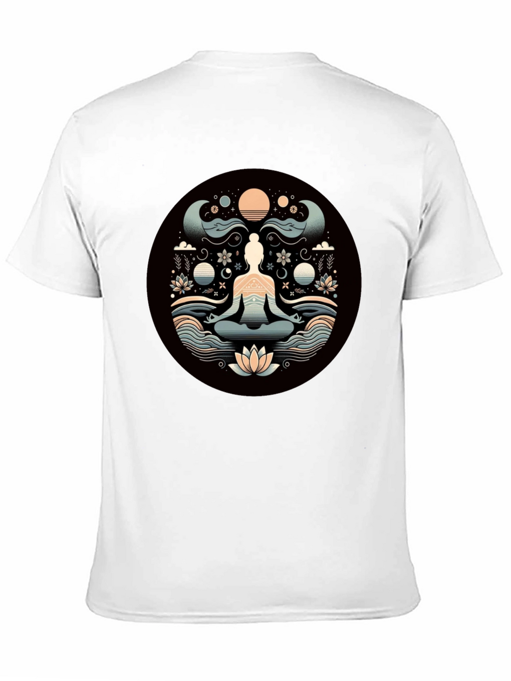 Meditative Lotus Graphic Tee - Yoga Zen Vibe